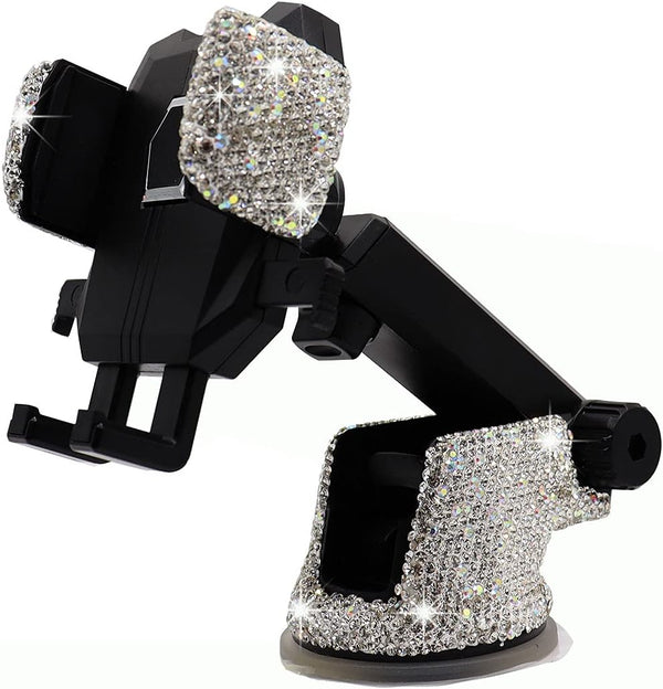 LYCARESUN Bling Car Phone Mount Holder, Shiny Crystal Rhinestone Stand for Women and Girls