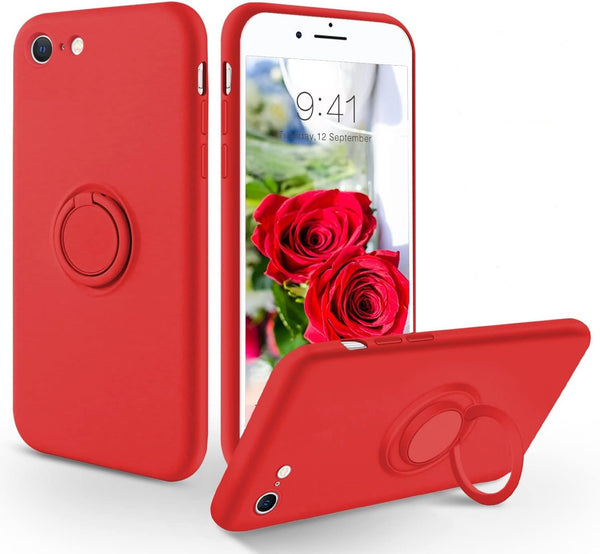 iPhone SE 2022 Case, iPhone SE 2020 Case, Slim Silicone Soft Rubber Shockproof Protective Cover, Red