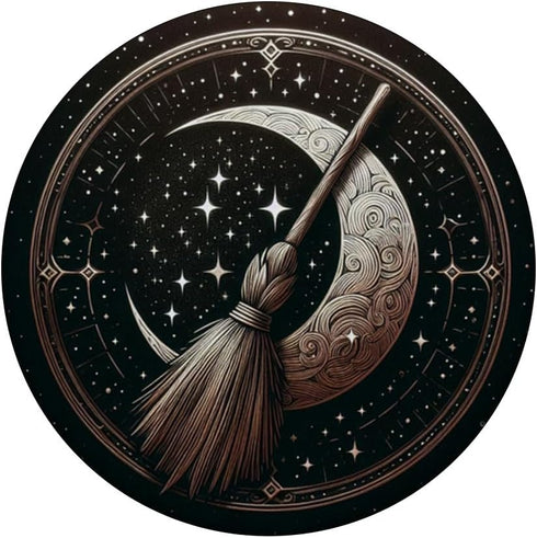PopSockets Standard PopGrip Witchy Magical Crescent Moon Halloween Flying Witch Broom