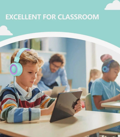 94 Headset USB C Kids Headphones for School, Upgrade USB Type C Kid Headphone, dB Volume Limiter Wired On-Ear