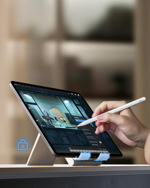 SAIJI Adjustable Tablet Stand Holder, Portable Foldable Desktop Dock for iPad, iPhone, Nintendo Switch, Samsung Galaxy