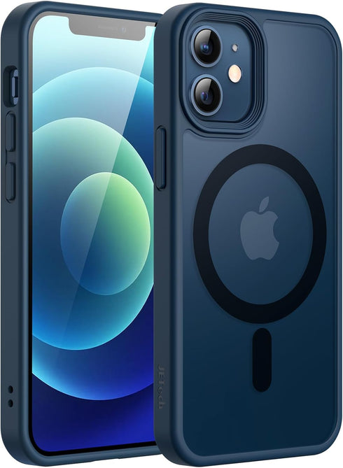 JETech iPhone 12 Mini Case 5.4" - Slim Shockproof MagSafe Compatible Cover with Translucent Matte Back (Blue)