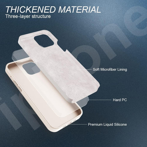 SOH iPhone 13 Phone Case - Slim Shockproof Soft Anti-Scratch Microfiber Lining, Liquid Silicone Protective Bumper