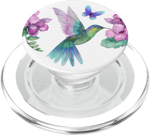 Hummingbird Flowers Cellphone Button Pop Out Grips Hummingbird Phone Grip Pop Up Holder Floral Purple Butterfly PopSockets PopGrip for