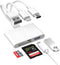 Ardaddyn 4-in-1 SD Card Reader for iPhone iPad Mac, USB-C+Lightning+USB 3.0 OTG Adapter,