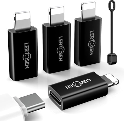 USB C to Lightning Adapter (2 Pack), 27W PD Fast Charging & Data Transfer, for iPhone/iPad/Airpods, Black