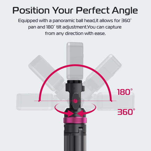 ULANZI MT-89 82" 1/4" 2.2LBS Extendable Tripod Aluminum, Portable Adjustable Light Stand with Screw Quick Release