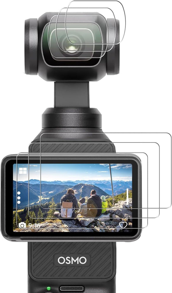 FiTSTILL 3pcs Lens Protector + 3pcs LCD Screen Protector for DJI Osmo Pocket 3 Camera, Ultra-Clear Tempered Glass Film