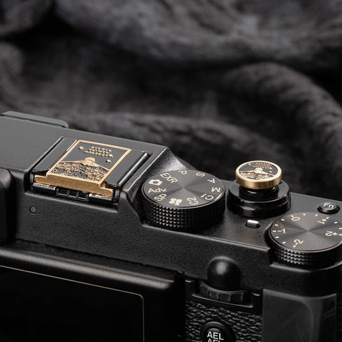 Set xpro2 x100vi xt50 xt30 Alloy-Set) Falling Cherry Blossoms Camera Metal Hot Shoe Cover Shutter Button for Fujifilm