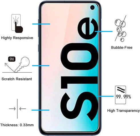 NEW'C [3 Pack Designed for Samsung Galaxy S10e Screen Protector Tempered Glass, Case Friendly Anti Scratch Bubble Free Ultra Resistant
