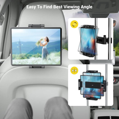 AHK Car Headrest Mount Holder for iPad Pro/Air/Mini, Tablets, Nintendo Switch, 360 Rotation