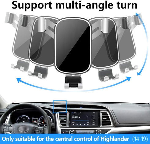 Car Phone Holder for Toyota Highlander 2014-2019 & Highlander Hybrid, Auto Interior Accessories, Cellphone Mount