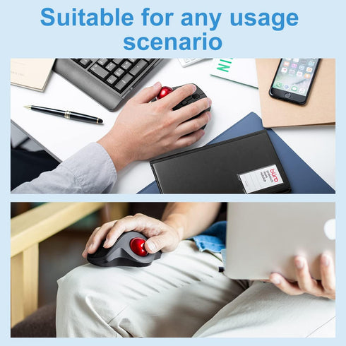 SANWA Bluetooth Ergonomic Trackball Mouse, Optical Vertical Rollerball Mice with Adjustable DPI, Compatible with