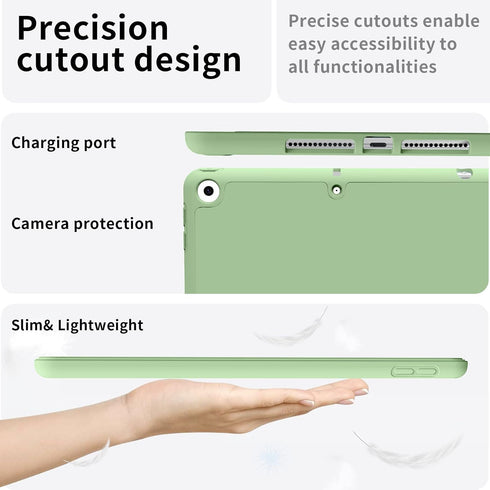 Aoub Case for iPad 6th/5th Generation 9.7 inch, with Pencil Holder, Auto Sleep/Wake, Light Green