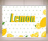 CORFOTO 9x6ft Summer Fabric Lemon Pattern Backdrop Yellow Lemons Green Leaves Citrus Pattern Photography Background