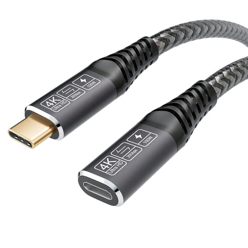 USB C Extension Cable 2M/6.6FT, Male to Female USB C 3.2 Extender Cord, 100W/5A Fast Charging, 20Gbps Sync for iPhone