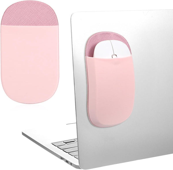 Aeaocvo Stick-On Mouse Pouch, Mouse Holder for Laptop, Universal Computer Mice Pocket Sleeve
