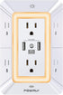 Multi Plug Outlet Surge Protector, POWRUI 6 Outlet Extender with 3 USB Ports and Night Light