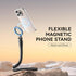Magnetic Flexible Phone Mount Clamp Tripod Stand for Phones, Black Stick Pole for Stroller, Treadmill, Bike, Motorcycle