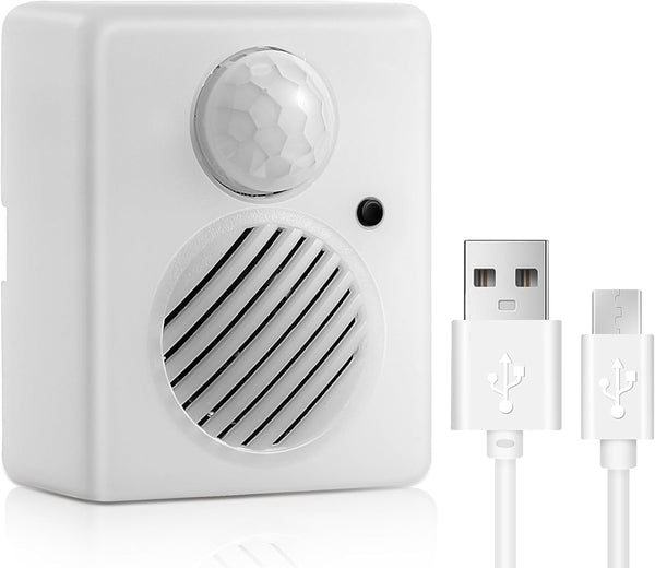Enhon Motion Activated Sound Voice Player with USB Cable, Battery Powered Motion Sensor Alarm for Custom Audio Files