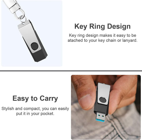 Aiibe 16GB 3.0 16GB USB Flash Drive Thumb Drive USB Memory Stick PenDrive - Black