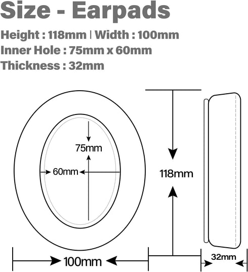 SHP9500 Replacement Ear Pads, Compatible with TRANSTEK SHP9500 Over-Ear Headphones, Cooling Gel Memory Foam Cushions