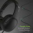 LORELEI E5 Wired Headphones for Kids - Foldable, Tangle-Free Nylon Wire, 3.5mm Jack, Stereo On-Ear (Space Black)