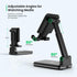 2 in 1 Wireless Charger, Dual Wireless Charging Desk Phone Stand, 10W Qi Fast-Charging Foldable Tablet Stand for iPhone