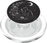 Cat Sitting on Crescent Moon Flowers Stars Drawing, PopSockets PopGrip for MagSafe