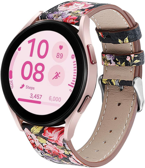 Bands Compatible with Samsung Galaxy Watch - 20mm Printed Leather Replacement Strap for Various Models