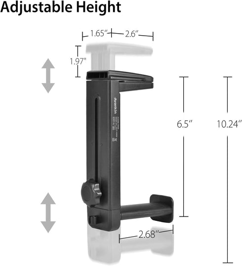 NEETTO HS906 Headphone Stand & Hanger 2 in 1, Above & Under Desk Gaming Headset Holder Mount Hook with Height