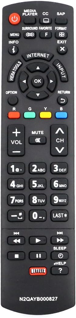 New Panasonic Remote N2QAYB000827 for TC-50PS64, TC-65PS64, TC-P42S60, TC-P50S60, TC-P55S60, TC-P60S60, TC-P65S60