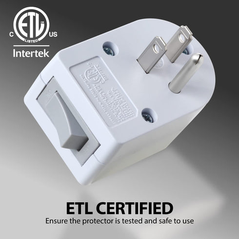 Fosmon Grounded Outlet Switch, ON/Off Switch, 3 Pack, 3 Prong Plug in Electrical Switch, Surge Protector, White