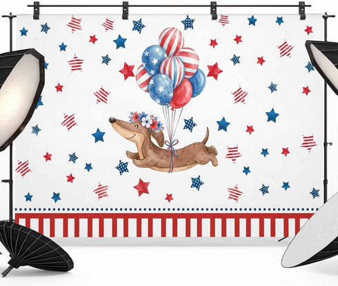Generic Independence Day Photo Backdrop for Photoshoot, 10 x 8 FT Flag Day