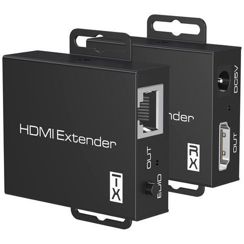 HDMI Extender Over Ethernet Cat5e/6 Adapter Converter Repeater Balun Transmitter Receiver Power Over Cat, Supports Full