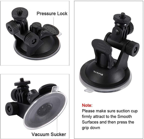 PULUZ Suction Cup Mount for GoPro, Adjustable Vehicle Window & Windshield Holder, Compatible with Hero 11-6