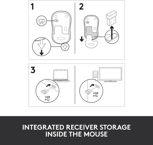 Logitech M185 Wireless Mouse, 2.4GHz with USB Mini Receiver, 12-Month Battery Life