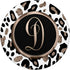 White Leopard Print Cheetah Monogram Initial Letter D PopSockets Swappable PopGrip
