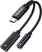 Xumee USB Type C to 3.5mm Headphone and Charger Adapter, 2-in-1 USB C to Aux Audio Jack Hi-Res DAC and Fast Charging