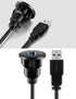 Small USB 3.0 Male to Female AUX Flush Panel Mount Extension Cable for Car, Truck, Boat, Motorcycle (3ft)