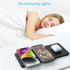 ZealSound Wireless Charging Pad, Ultra-Slim Triple Charger Station for 3 Devices & New Airpods, Black PU Leather