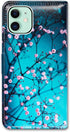 Bcov 13, 13 Case for iPhone Plum Blossom Flower Leather Flip Phone Case Wallet Cover with Card Slot Holder Kickstand