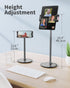 SAIJI Tablet Stand Holder, Height Adjustable Portable Monitor Stand, 360° Rotating, Aluminum Alloy Cradle Mount Dock