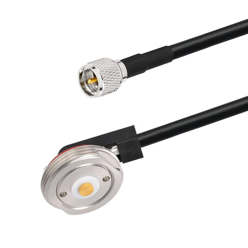 Eightwood NMO 3/4 Inch Mount to Mini-UHF Male Extension Cable | RG58 16.4 Feet for Two-Way Radio