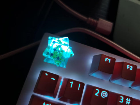 Personalized Transparent Star Keycap, Handmade Cherry Profile Backlit Keycap Gift for Mechanical Keyboard MX