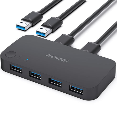 BENFEI USB 3.0 Switch, USB Switch 2 Computers Share 4 USB for