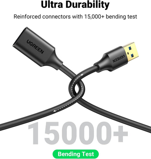 3.0 15 UGREEN USB Extender, USB Extension Cable Male to Female USB Cable High-Speed Data Transfer Compatible