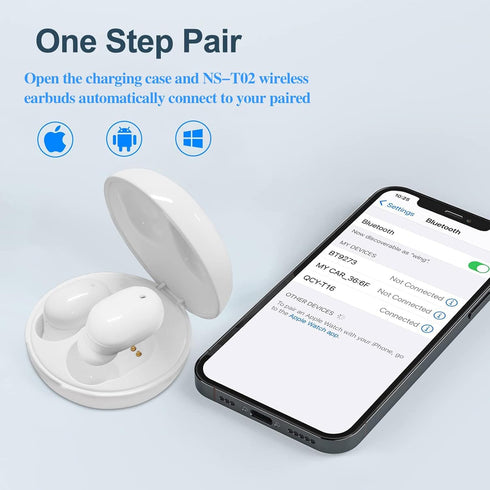 Wireless Earbuds for Kids, Bluetooth Headphones for Small Ears, 25hrs Playtime, Built-in Mic, Premium Deep Bass for