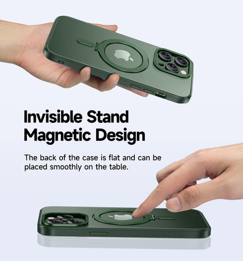 MAGIC JOHN Magnetic Case for iPhone 13 Pro Max - Compatible with Magsafe, Military Grade Shockproof, Green