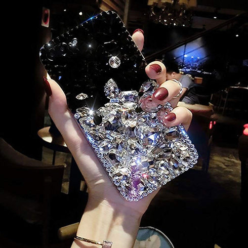 Bling Diamond Case for iPhone 8/7 4.7 inch, 3D Luxury Sparkle Crystal Rhinestone Phone Cover with Screen Protector